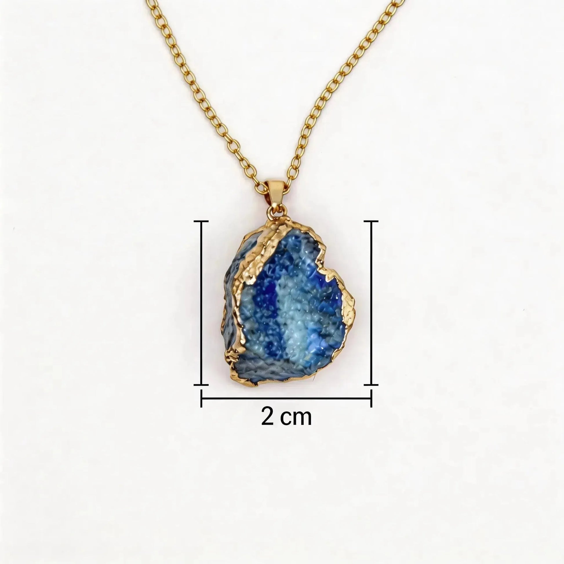 CHIGROVE Natural Raw Blue Agate Crystal Necklace | Healing Jewelry for Women Daily Wear & Gifting - ChiGrove