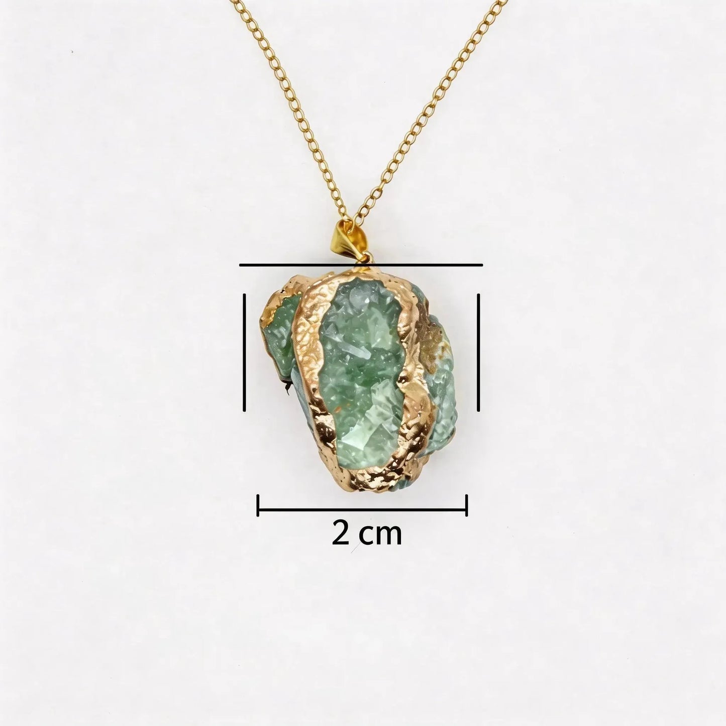 CHIGROVE Raw Green Crystal Gold Plated Necklace | Healing Jewelry for Women Gifts - ChiGrove
