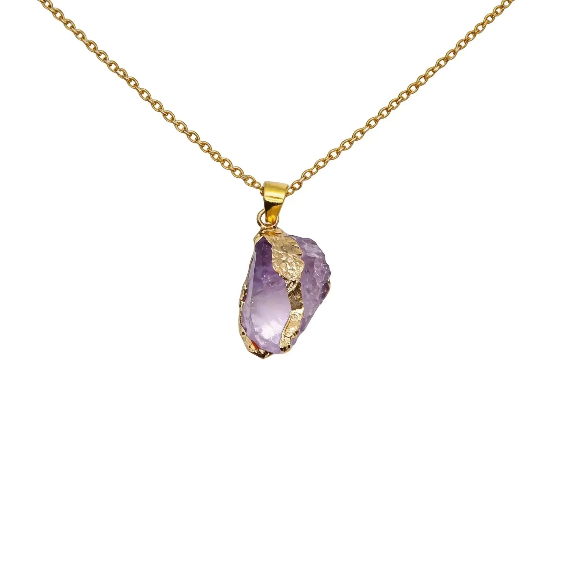 CHIGROVE Raw Amethyst Crystal Necklace | Healing Jewelry for Women Self Care Gifts - ChiGrove