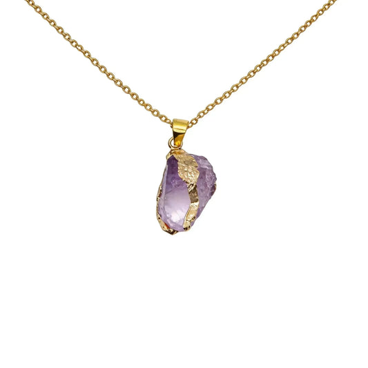 CHIGROVE Raw Amethyst Crystal Necklace | Healing Jewelry for Women Self Care Gifts - ChiGrove