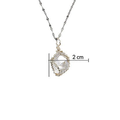 CHIGROVE Wire Wrapped Natural Clear Quartz Necklace | Healing Crystal Jewelry for Women Daily Wear & Self Care - ChiGrove