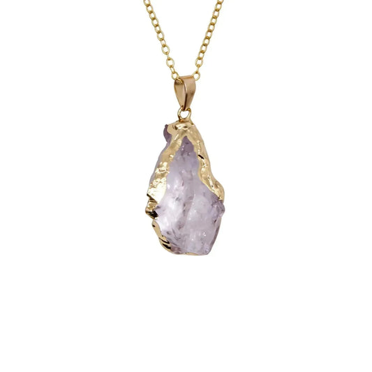 CHIGROVE Raw Amethyst Crystal Necklace | Healing Jewelry for Women Self Care - ChiGrove