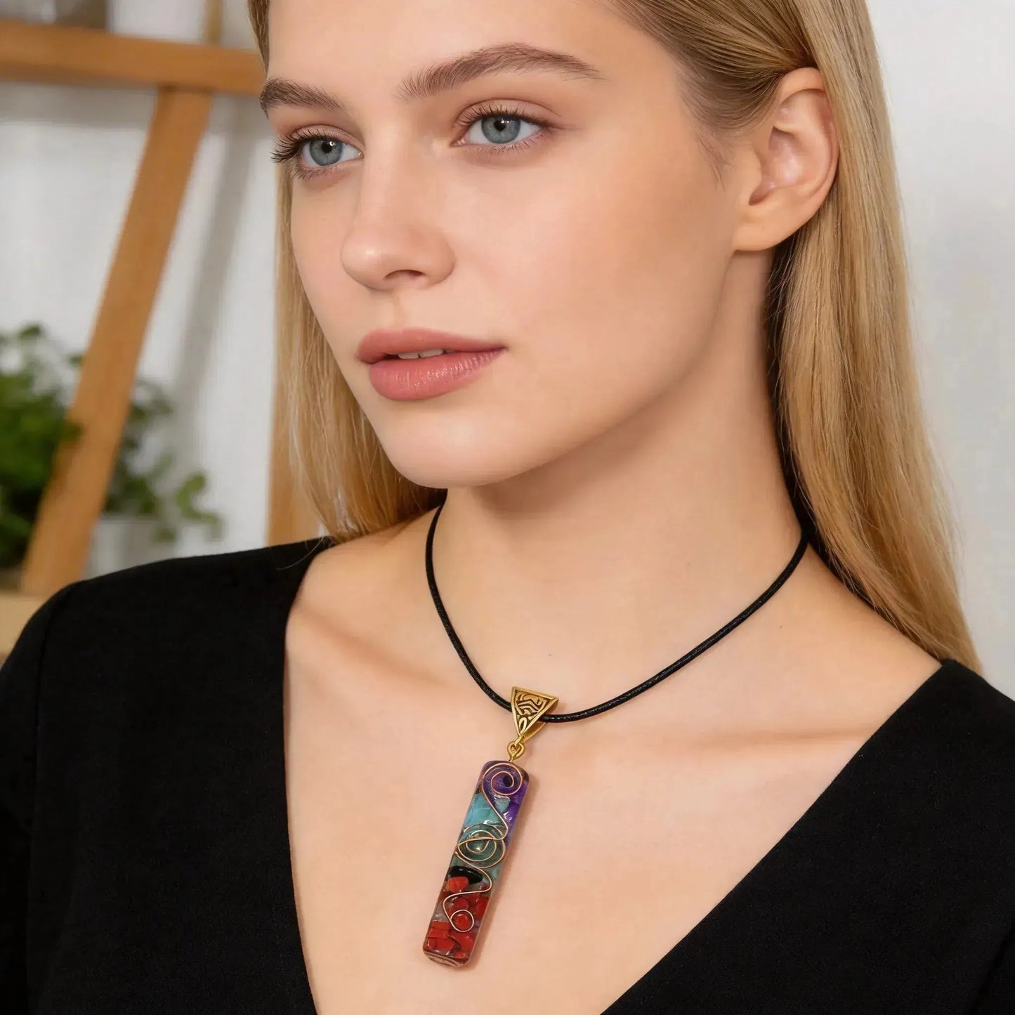 CHIGROVE 7 Chakra Orgone Crystal Necklace | Healing Energy Jewelry for Meditation & Self - Care - ChiGrove
