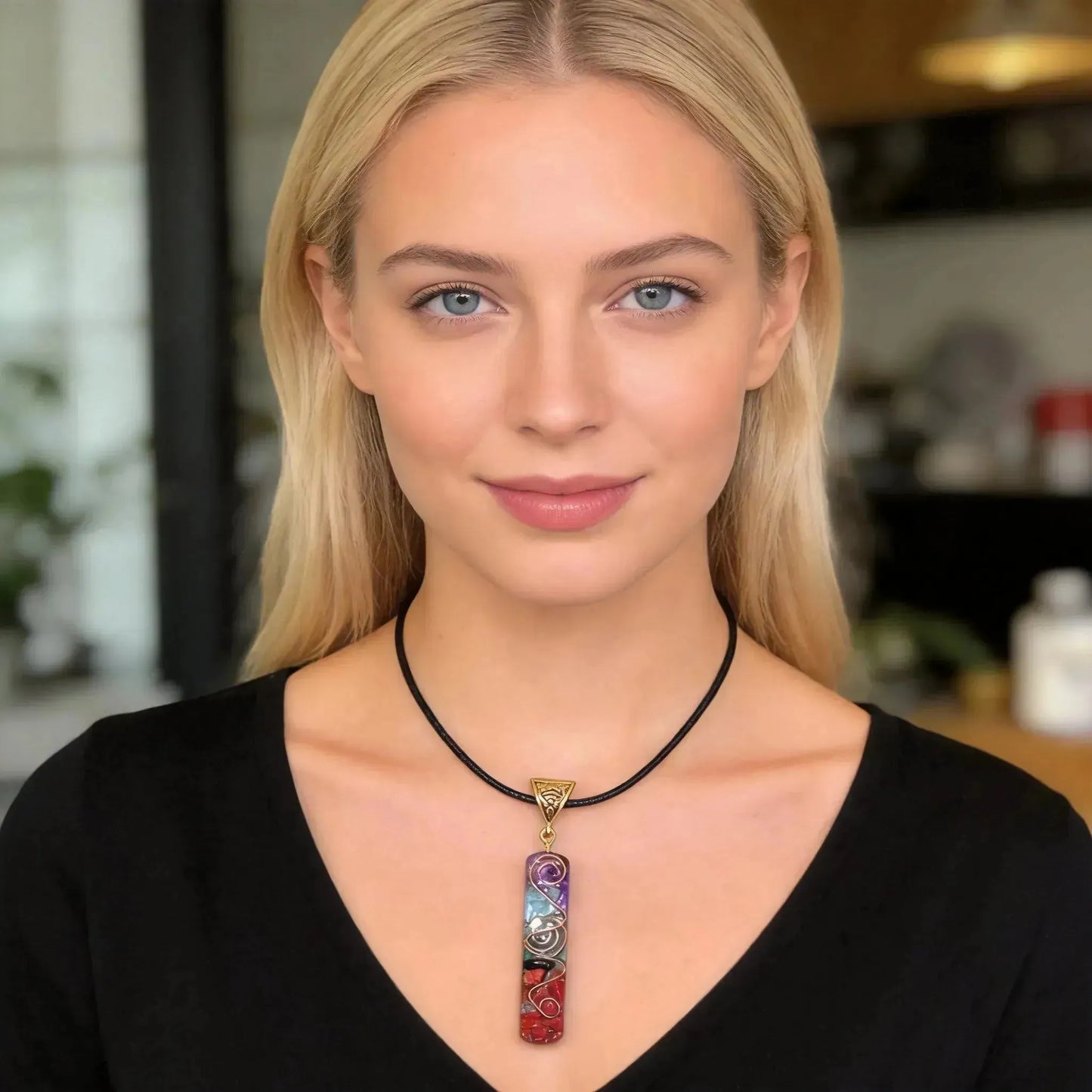 CHIGROVE 7 Chakra Orgone Crystal Necklace | Healing Energy Jewelry for Meditation & Self - Care - ChiGrove