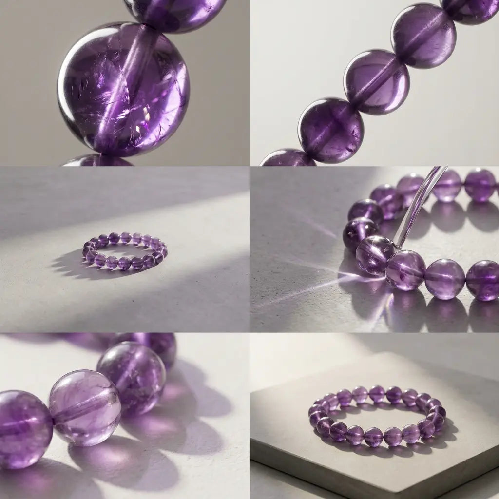 CHIGROVE Natural Amethyst Crystal Bracelet | Crystal Jewelry for Love & Daily Wear