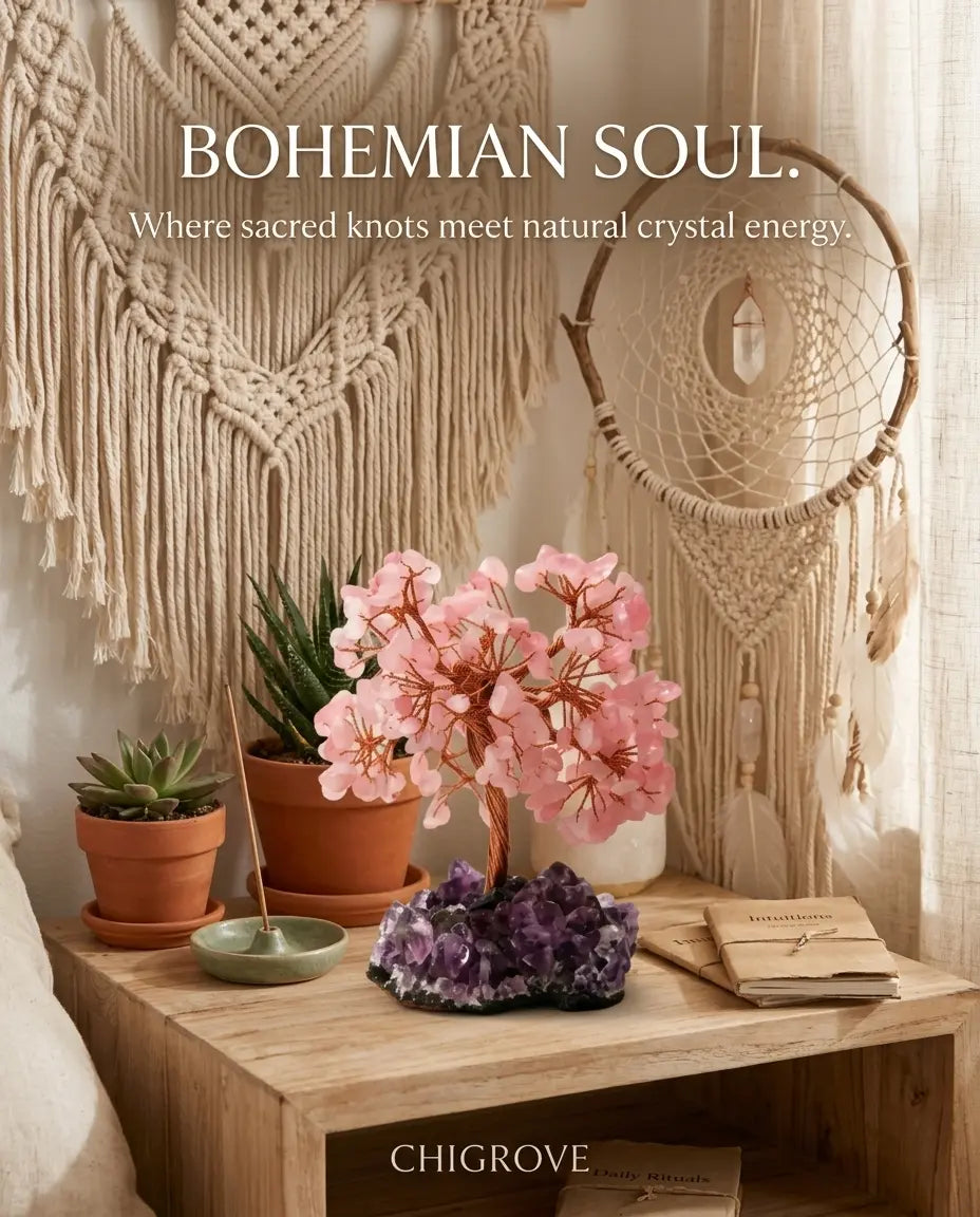 Rose Quartz Crystal Tree | Rooted in nature | Made for your space