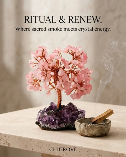 Rose Quartz Crystal Tree | Rooted in nature | Made for your space