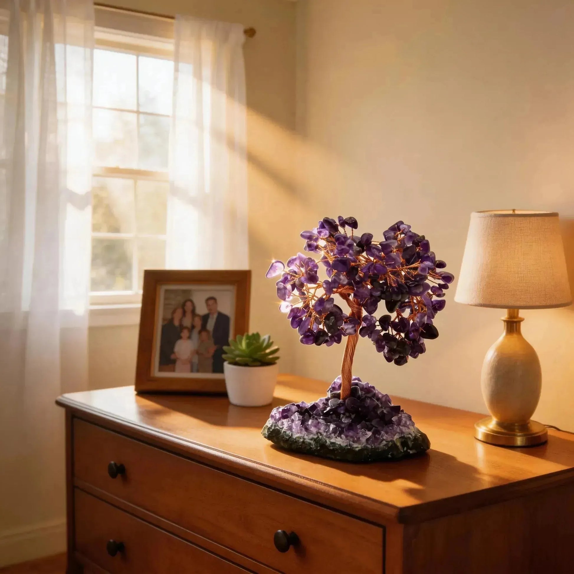 CHIGROVE Natural Amethyst Crystal Tree | Healing Spiritual Decor for Home Office - ChiGrove
