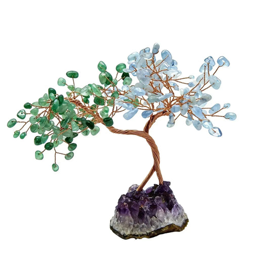 CHIGROVE Natural Crystal Money Tree | Healing Home Decor with Amethyst Base - ChiGrove