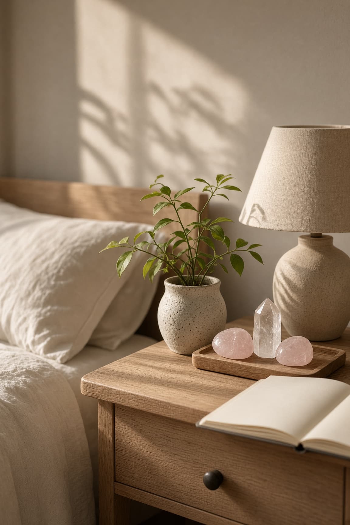 Two crystals in a bedroom