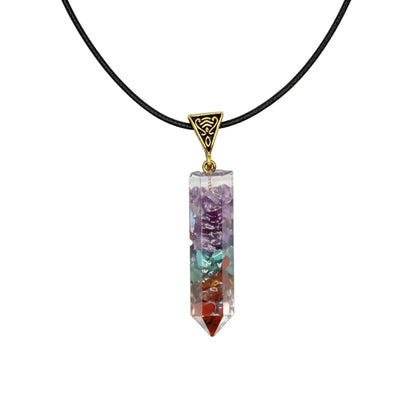 CHIGROVE Chakra Filled Crystal Point Necklace | Healing Energy Jewelry for Yoga Meditation Gifts - ChiGrove