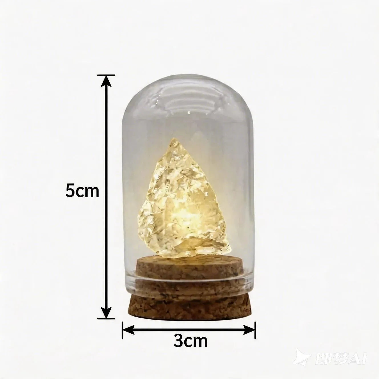 CHIGROVE Citrine Crystal Display in Glass Cloche | Healing Crystal Desktop for Meditation, Home Decor - ChiGrove