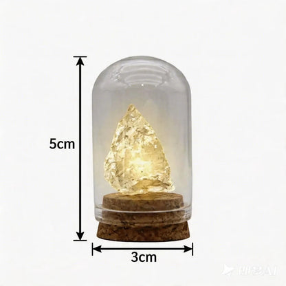 CHIGROVE Citrine Crystal Display in Glass Cloche | Healing Crystal Desktop for Meditation, Home Decor - ChiGrove