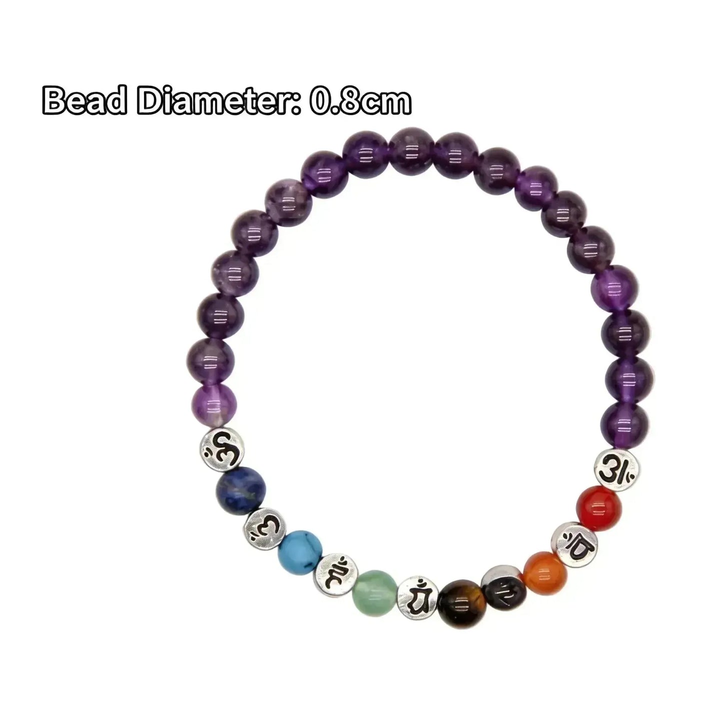 CHIGROVE Natural Amethyst 7 Chakra Healing Bracelet | Energy Jewelry for Meditation Self Care - ChiGrove