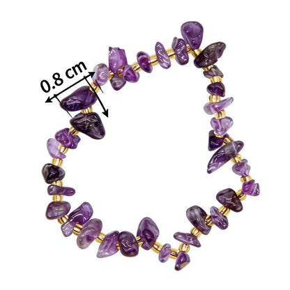 CHIGROVE Natural Amethyst Chip Bracelet | Healing Crystal Jewelry for Love & Daily Wear - ChiGrove