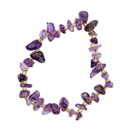 CHIGROVE Natural Amethyst Chip Bracelet | Healing Crystal Jewelry for Love & Daily Wear - ChiGrove