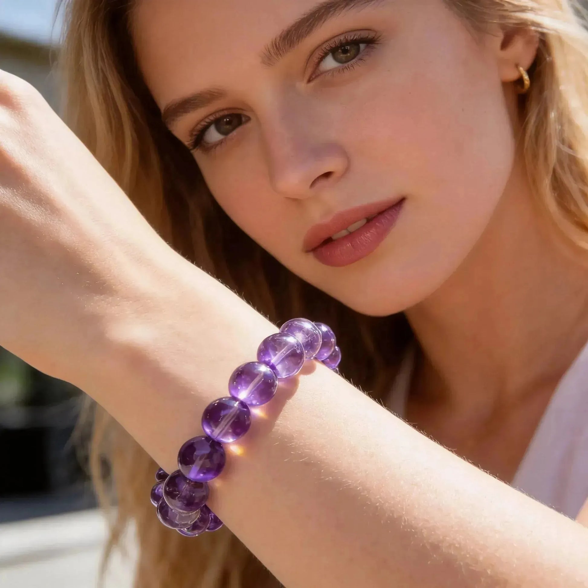 CHIGROVE Natural Amethyst Crystal Bracelet | Healing Crystal Jewelry for Love & Daily Wear - ChiGrove