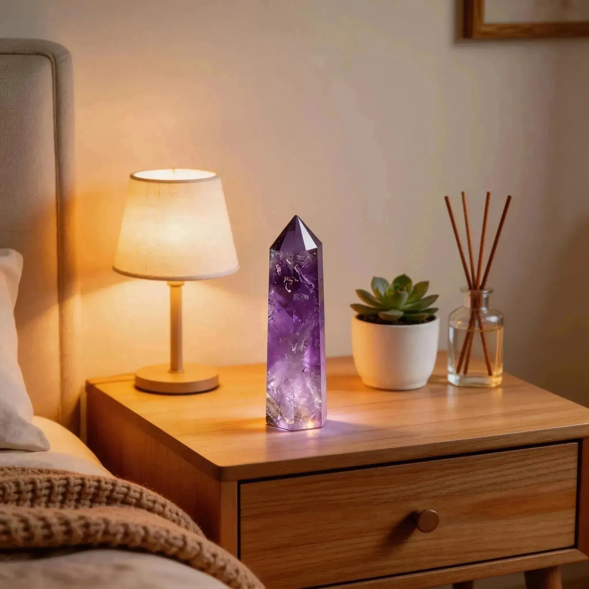 CHIGROVE Natural Amethyst Crystal Obelisk | Spiritual Crystal for Protection & Energy Focus - ChiGrove