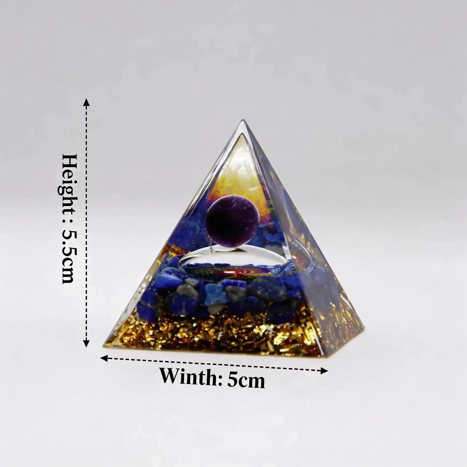 CHIGROVE Natural Amethyst & Lapis Lazuli Orgone Pyramid | Healing Crystal for Calm & Spiritual Balance - ChiGrove
