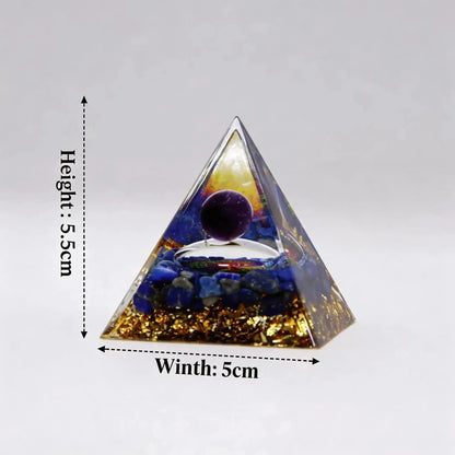 CHIGROVE Natural Amethyst & Lapis Lazuli Orgone Pyramid | Healing Crystal for Calm & Spiritual Balance - ChiGrove