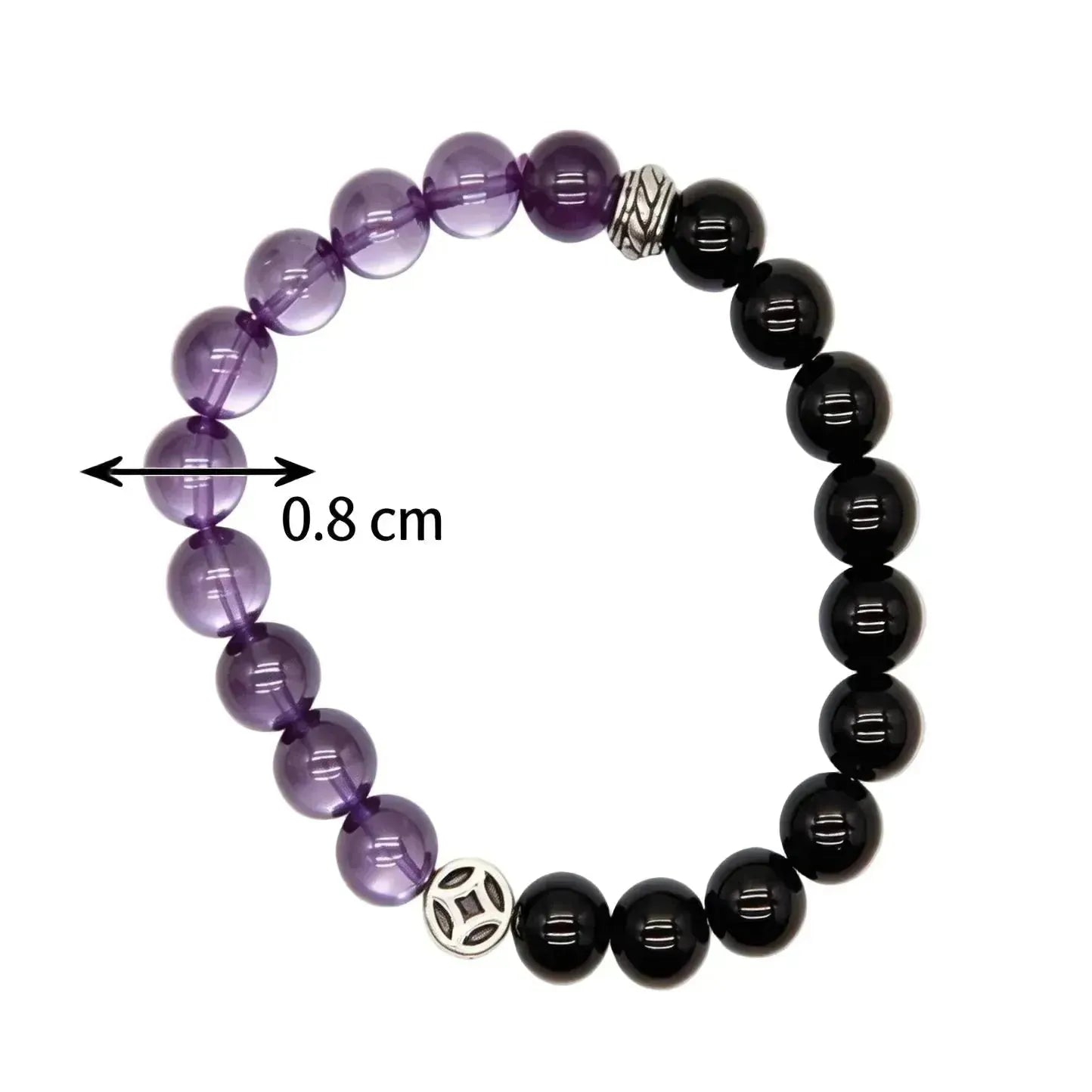 CHIGROVE Natural Amethyst & Obsidian Crystal Bracelet | Healing Crystal Jewelry for Love & Daily Wear - ChiGrove