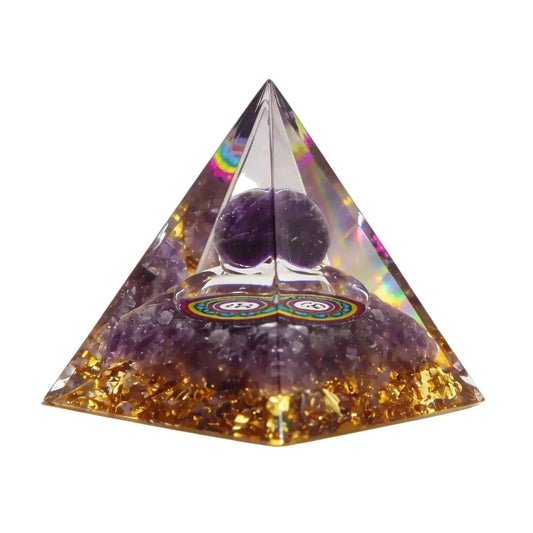 CHIGROVE Natural Amethyst Orgone Pyramid | Healing Crystal for Calm & Spiritual Balance - ChiGrove