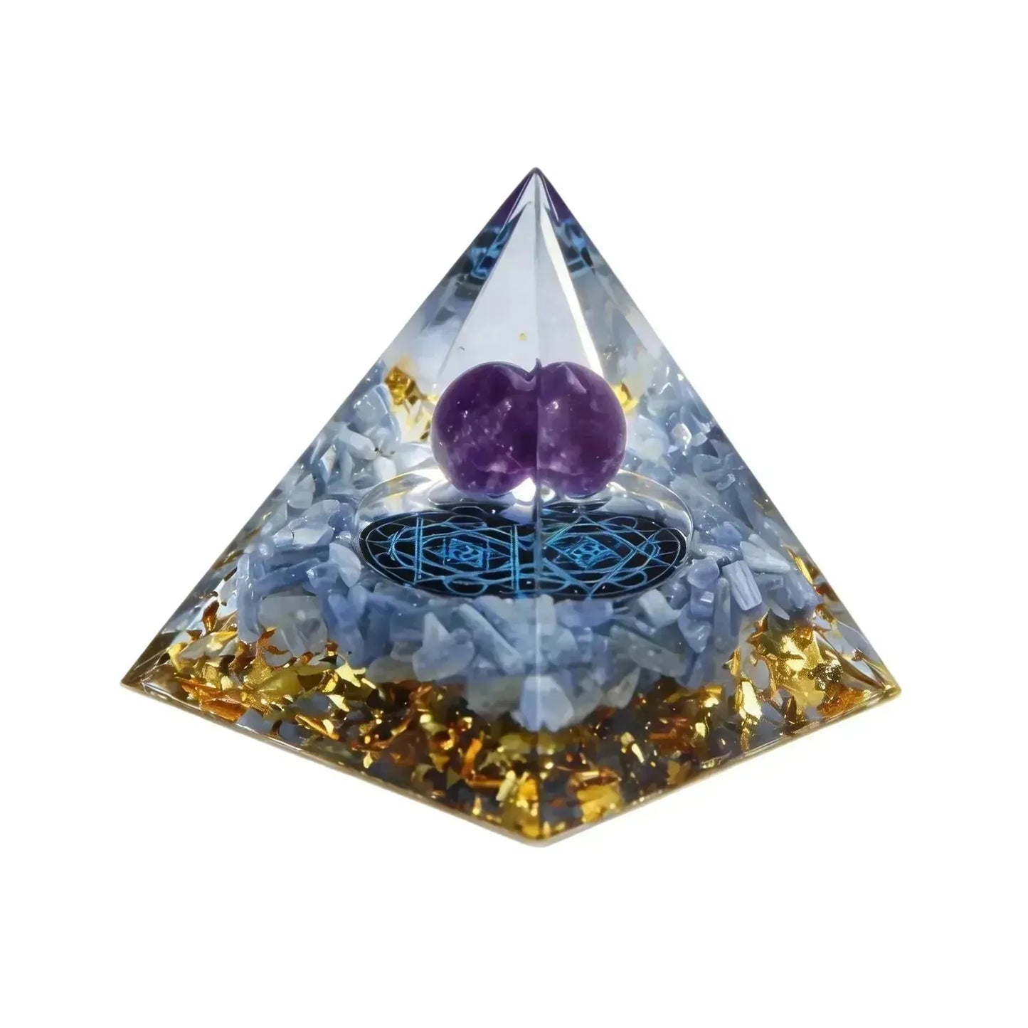 CHIGROVE Natural Amethyst Orgone Pyramid | Healing Crystal for Calm & Spiritual Balance - ChiGrove