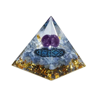 CHIGROVE Natural Amethyst Orgone Pyramid | Healing Crystal for Calm & Spiritual Balance - ChiGrove