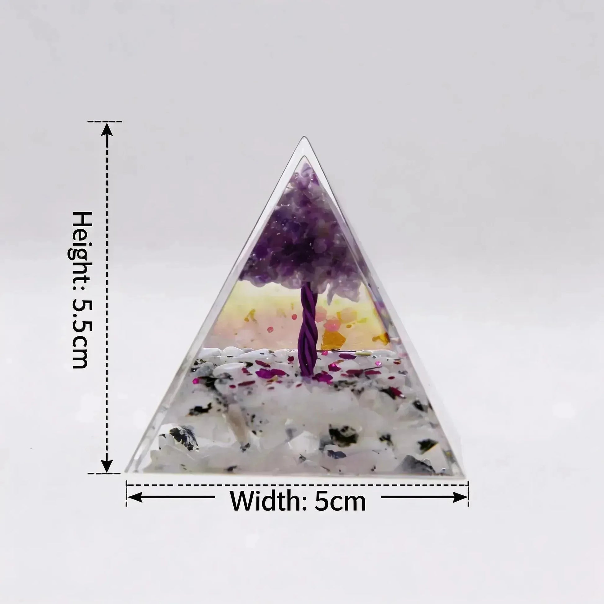 CHIGROVE Natural Amethyst Tree of Life Orgone Pyramid | Healing Crystal for Calm & Spiritual Balance - ChiGrove