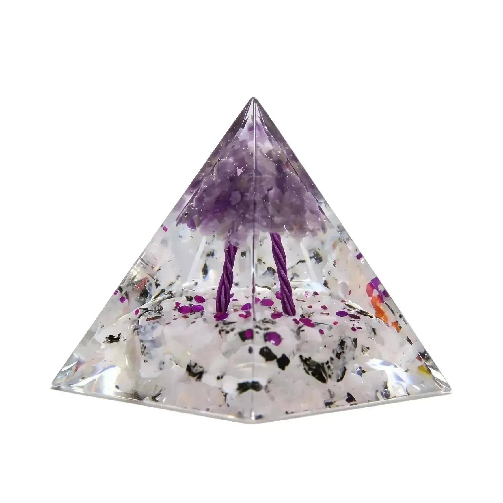 CHIGROVE Natural Amethyst Tree of Life Orgone Pyramid | Healing Crystal for Calm & Spiritual Balance - ChiGrove