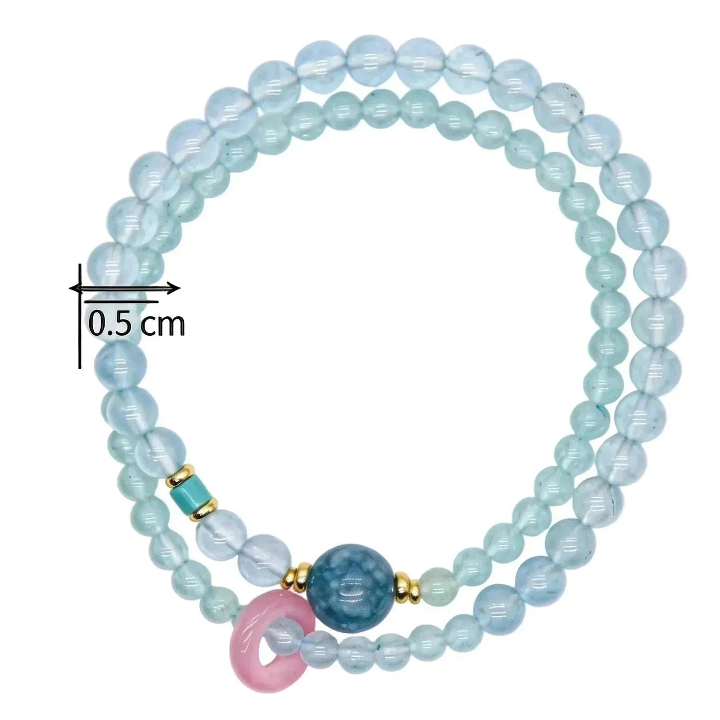 CHIGROVE Natural Aquamarine Double Laye Bracelet | Healing Crystal Jewelry for Love & Daily Wear - ChiGrove