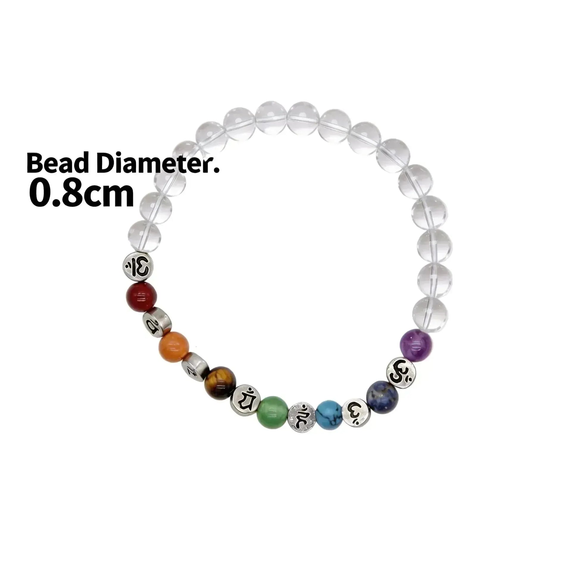 CHIGROVE Natural Clear Quartz 7 Chakra Healing Bracelet | Handmade Energy Jewelry for Meditation Self Care - ChiGrove