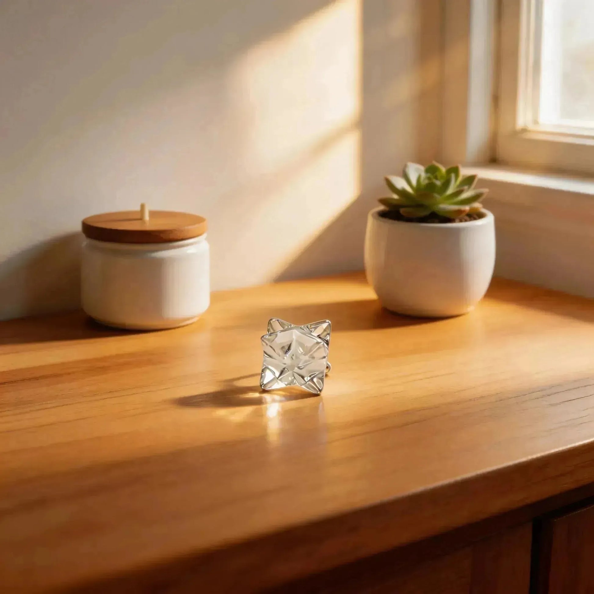 CHIGROVE Natural Clear Quartz Hexagram | Unique Healing Jewelry for Meditation & Gifts - ChiGrove