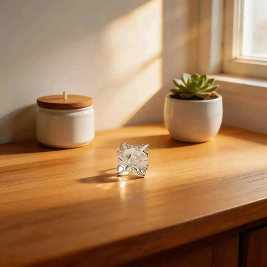 CHIGROVE Natural Clear Quartz Hexagram | Unique Healing Jewelry for Meditation & Gifts - ChiGrove