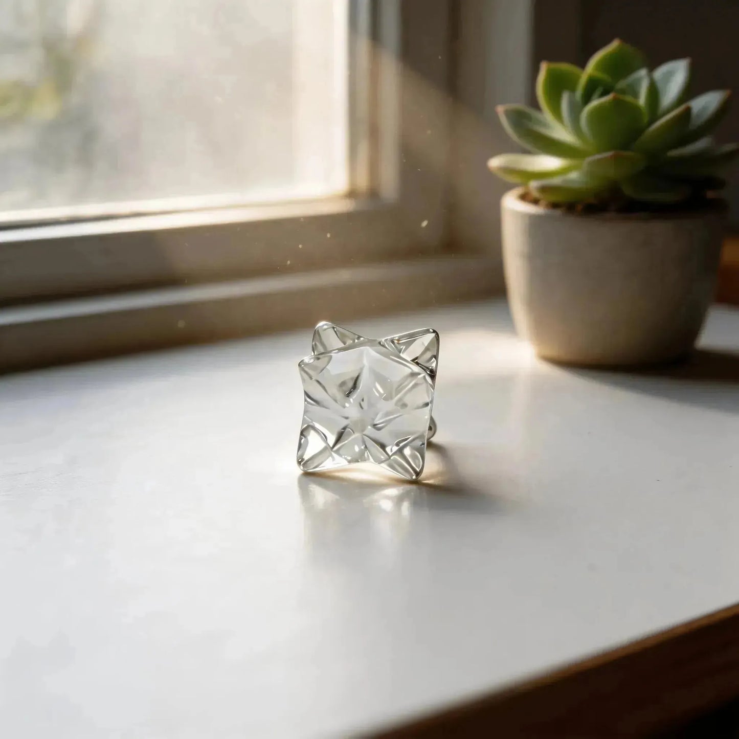 CHIGROVE Natural Clear Quartz Hexagram | Unique Healing Jewelry for Meditation & Gifts - ChiGrove