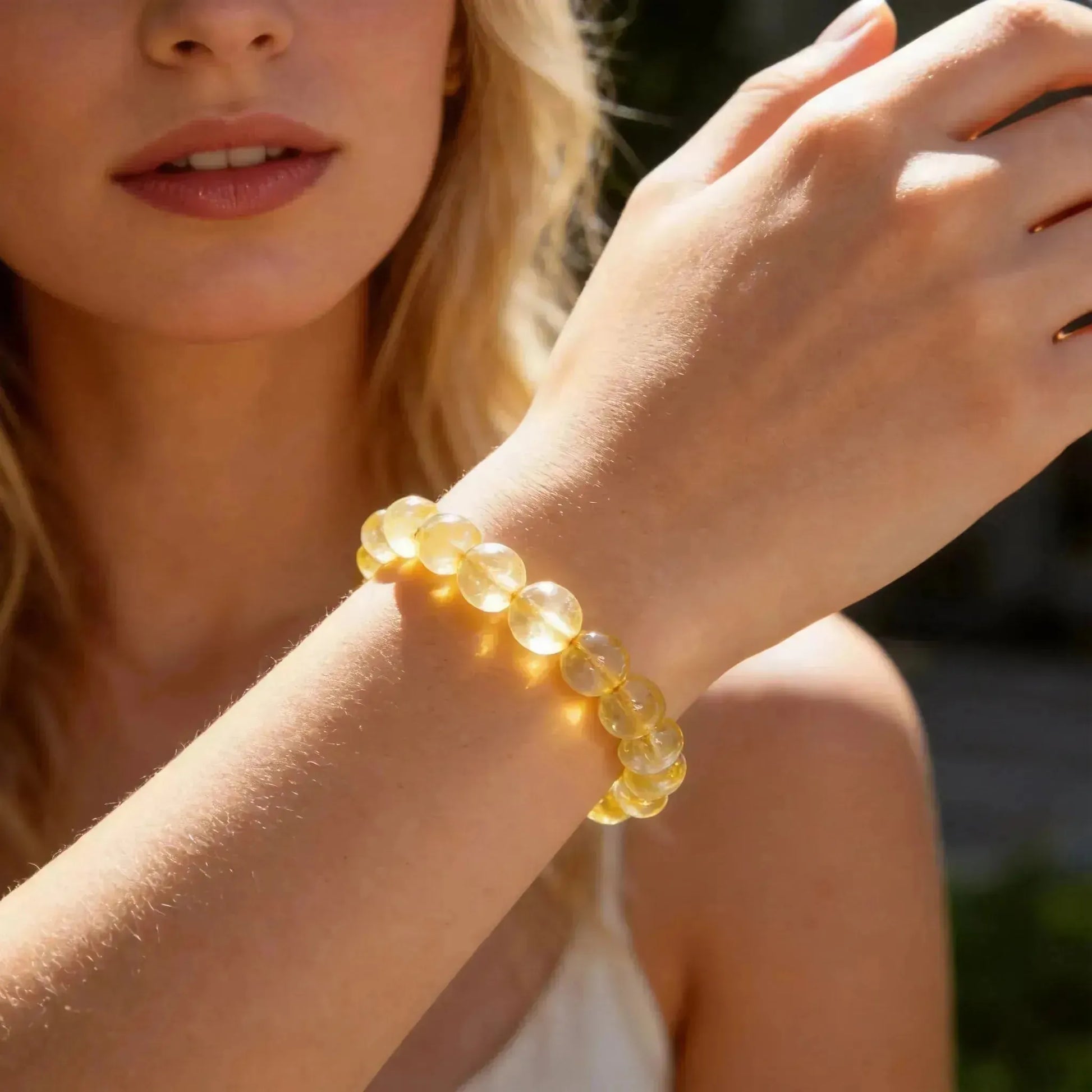 CHIGROVE Natural Golden Rutilated Quartz Bracelet | Healing Crystal Jewelry for Love & Daily Wear - ChiGrove