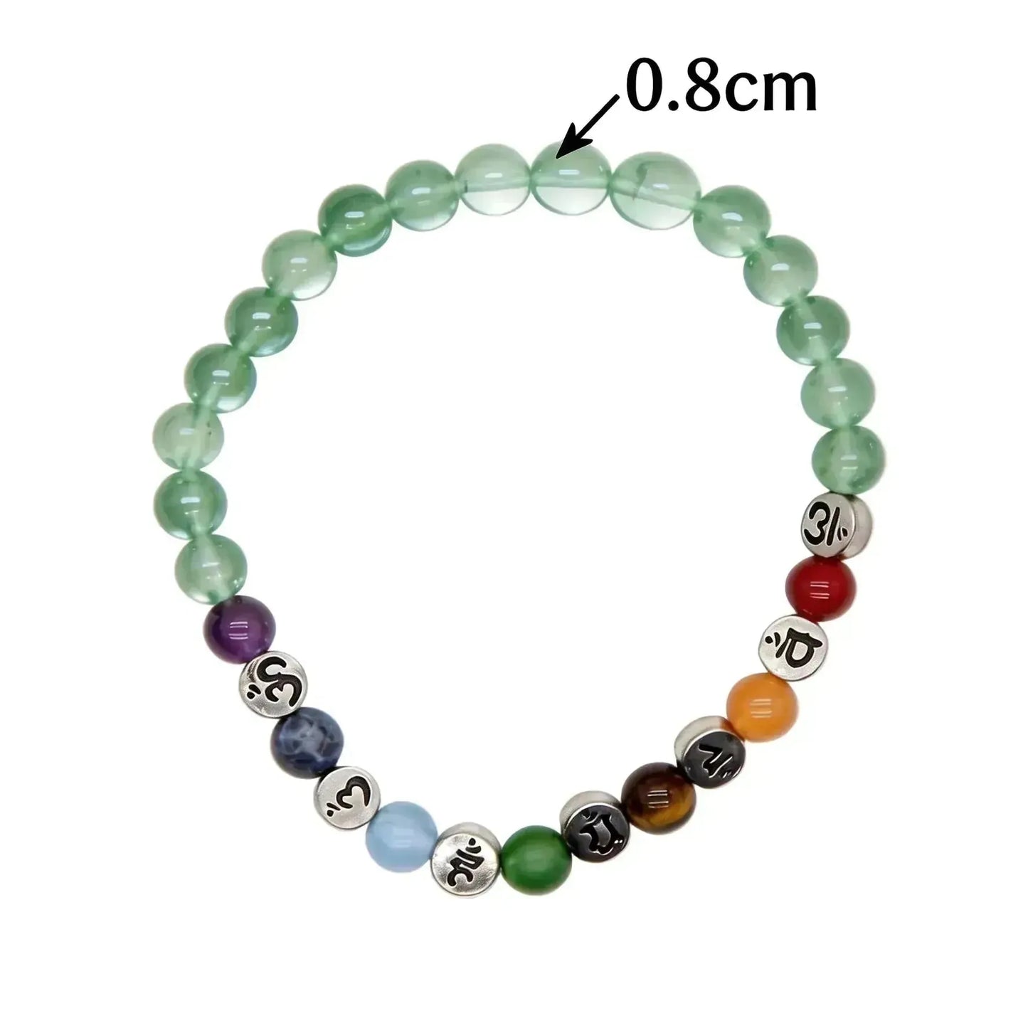CHIGROVE Natural Green Crystal 7 Chakra Bracelet | Healing Jewelry for Meditation & Self Care - ChiGrove