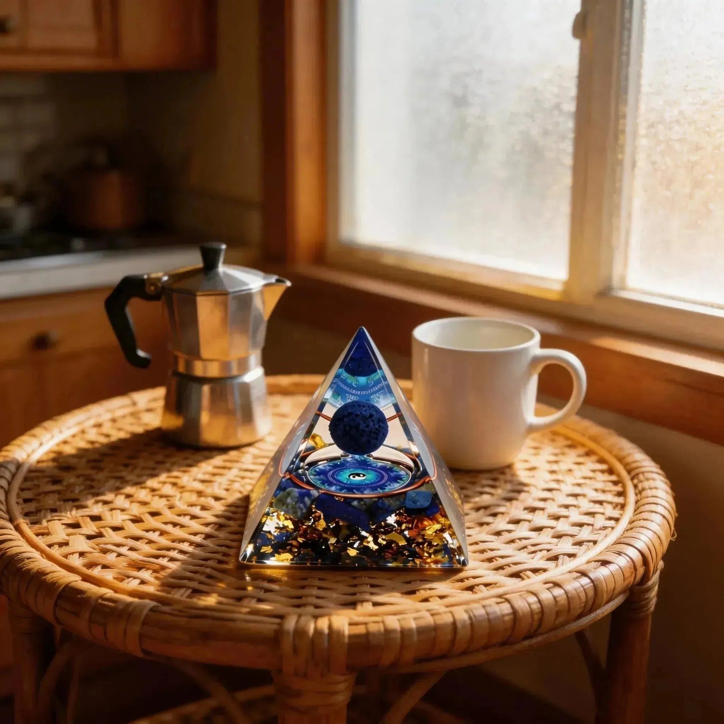 CHIGROVE Natural Lapis Lazuli Orgone Pyramid | Healing Crystal for Calm & Spiritual Balance - ChiGrove