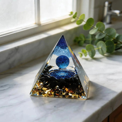 CHIGROVE Natural Lapis Lazuli Orgone Pyramid | Healing Crystal for Calm & Spiritual Balance - ChiGrove