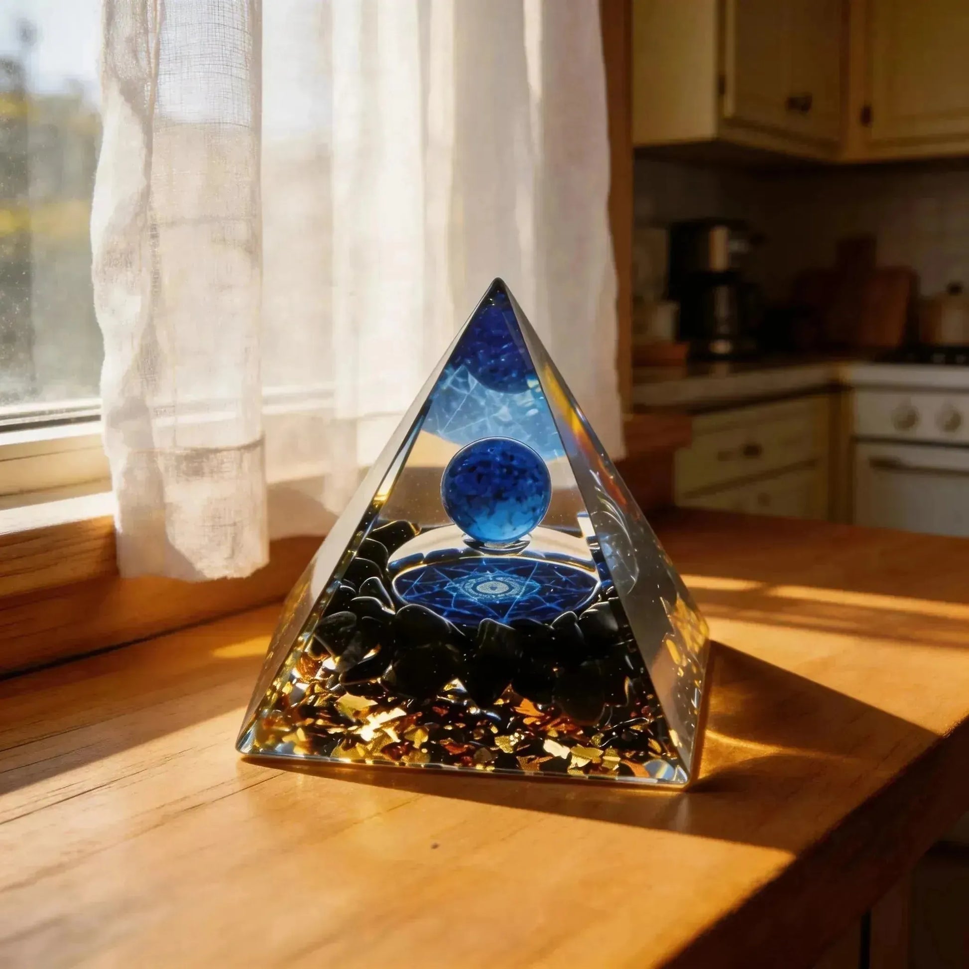CHIGROVE Natural Lapis Lazuli Orgone Pyramid | Healing Crystal for Calm & Spiritual Balance - ChiGrove