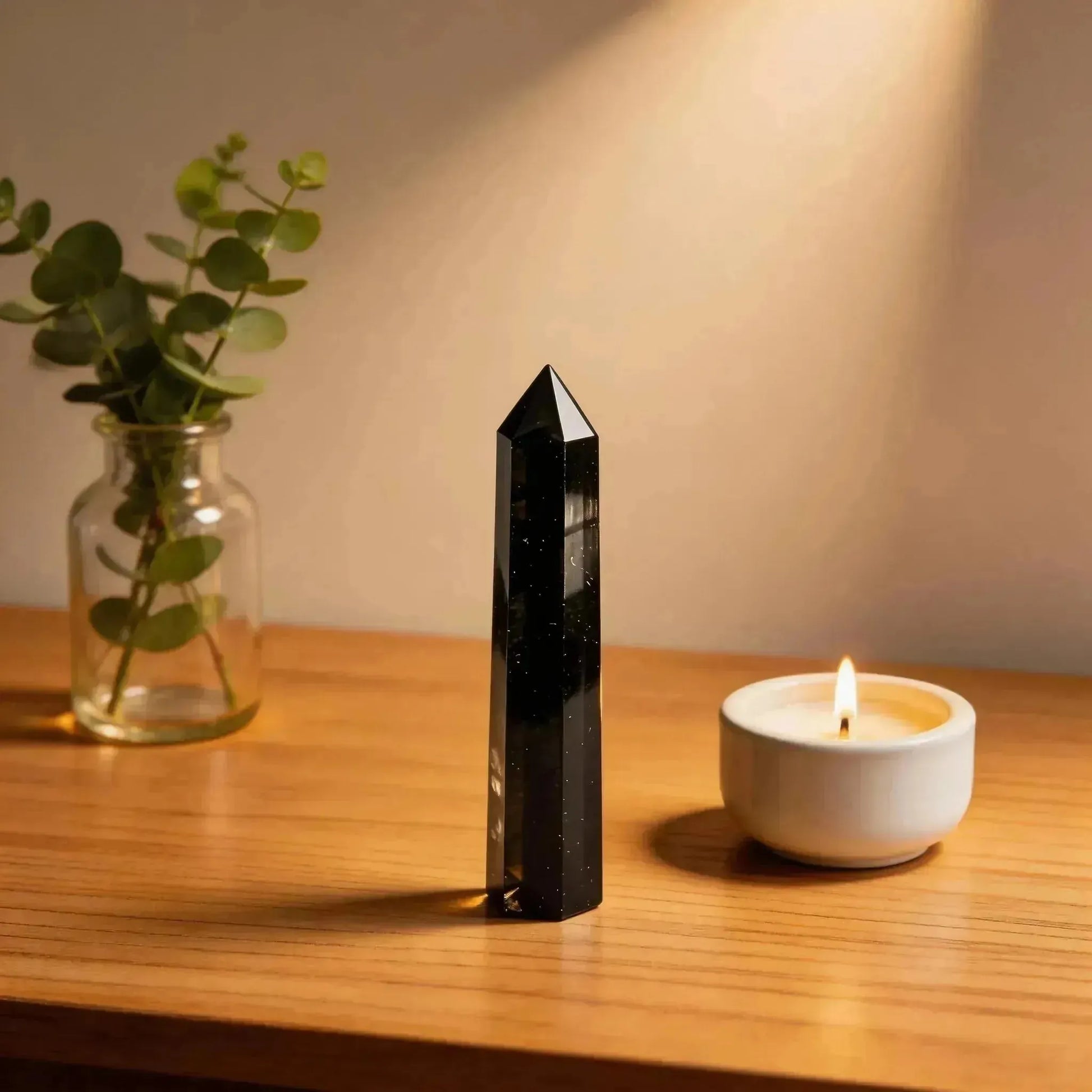 CHIGROVE Natural Obsidian Obelisk | Spiritual Crystal for Protection & Energy Focus - ChiGrove