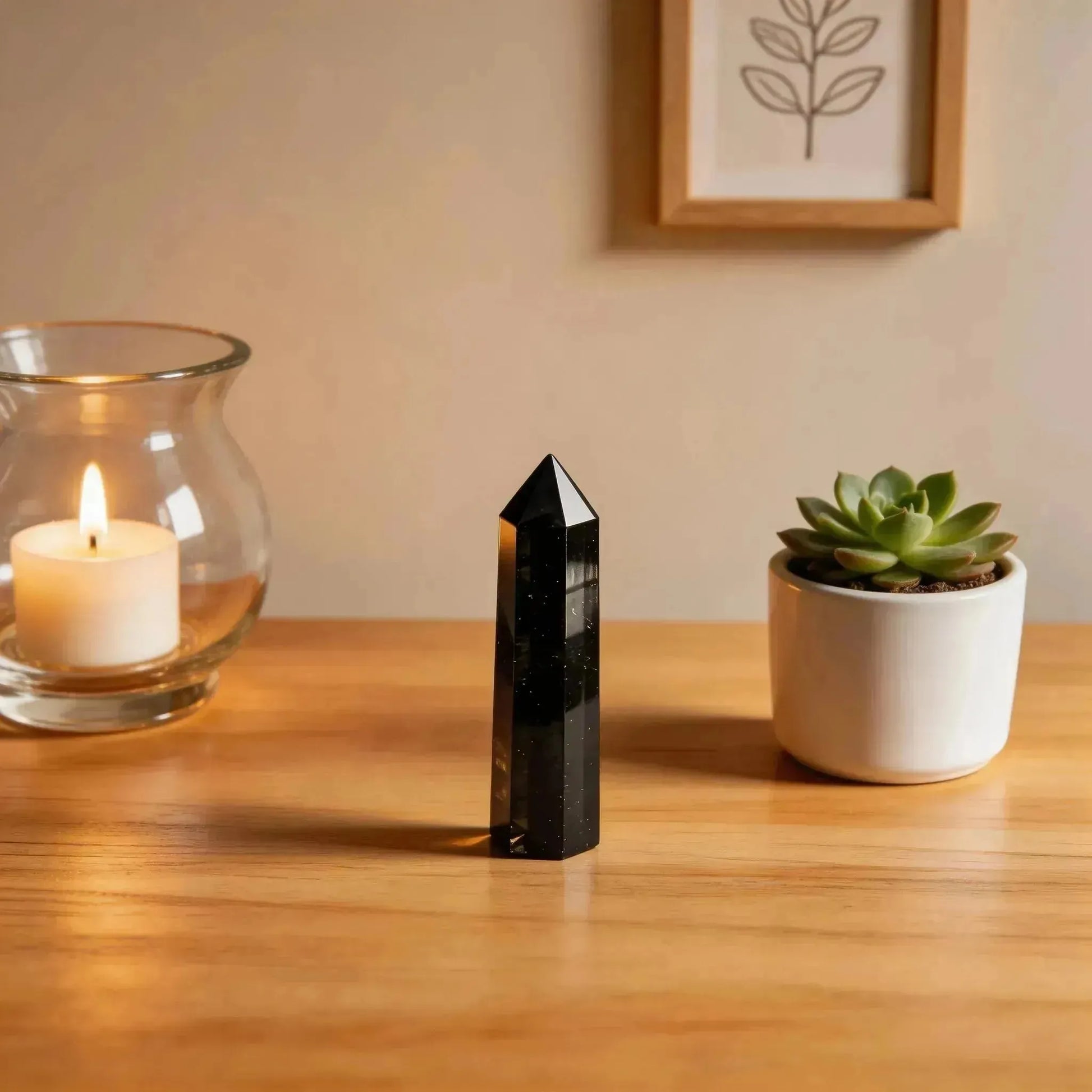CHIGROVE Natural Obsidian Obelisk | Spiritual Crystal for Protection & Energy Focus - ChiGrove