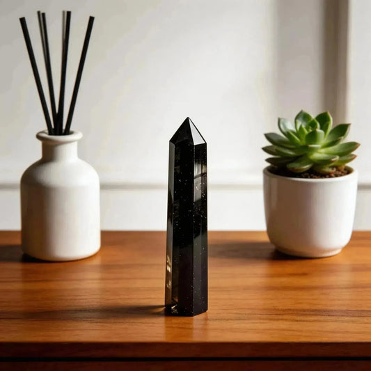 CHIGROVE Natural Obsidian Obelisk | Spiritual Crystal for Protection & Energy Focus - ChiGrove