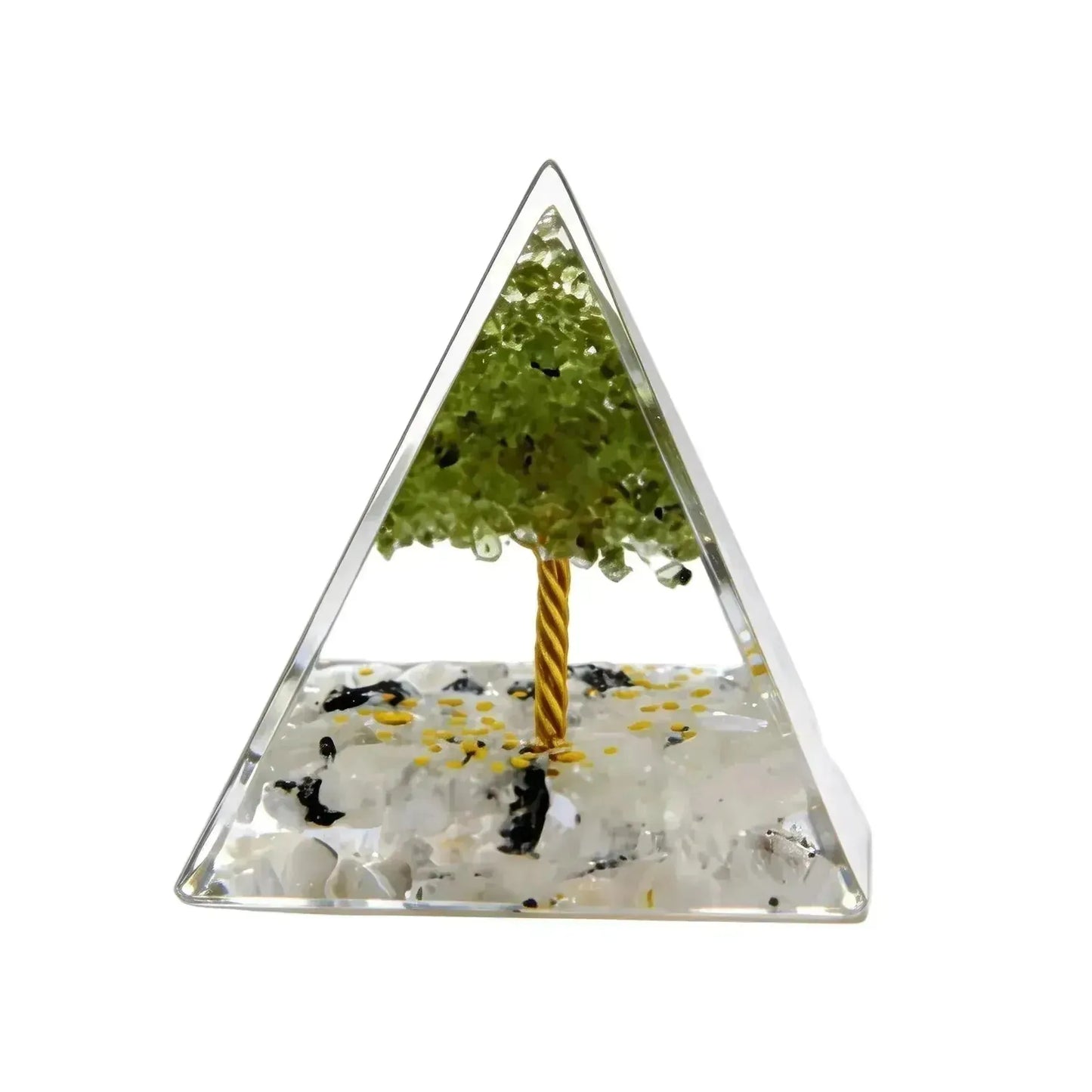 CHIGROVE Natural Peridot Tree of Life Orgone Pyramid | Healing Crystal for Calm & Spiritual Balance - ChiGrove