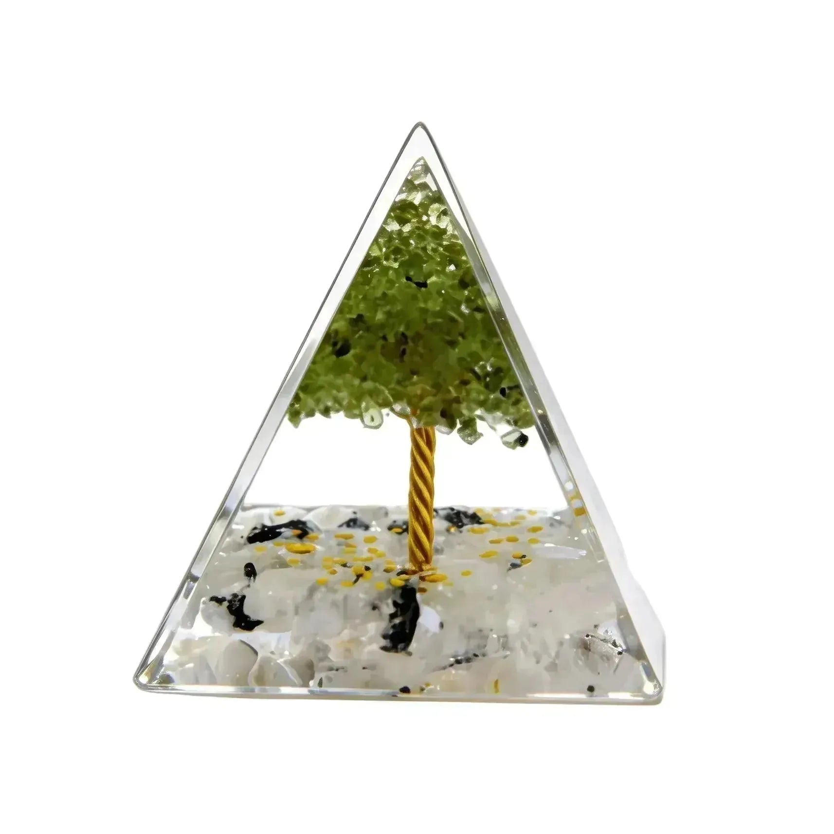 CHIGROVE Natural Peridot Tree of Life Orgone Pyramid | Healing Crystal for Calm & Spiritual Balance - ChiGrove