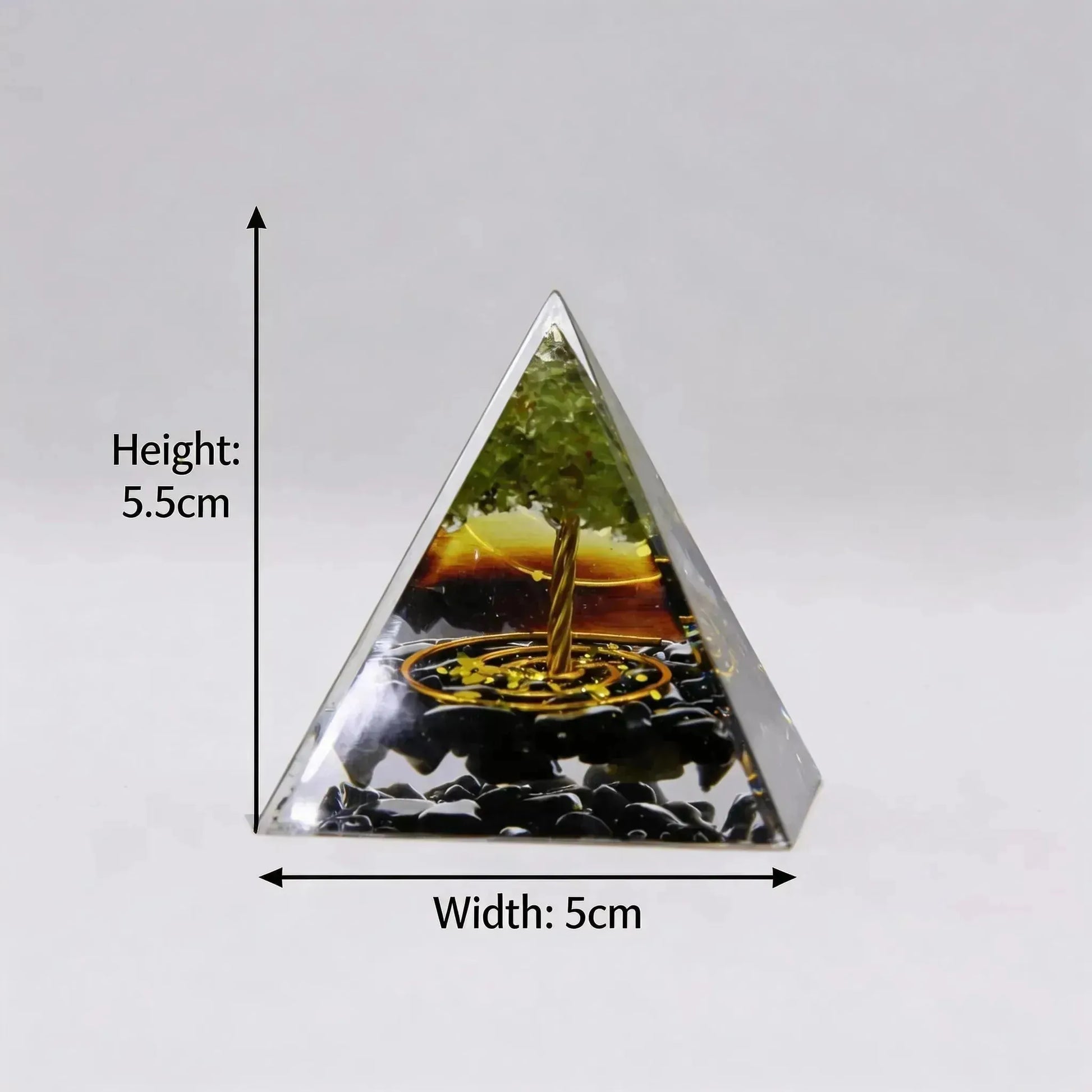 CHIGROVE Natural Peridot Tree of Life Orgone Pyramid | Healing Crystal for Calm & Spiritual Balance - ChiGrove