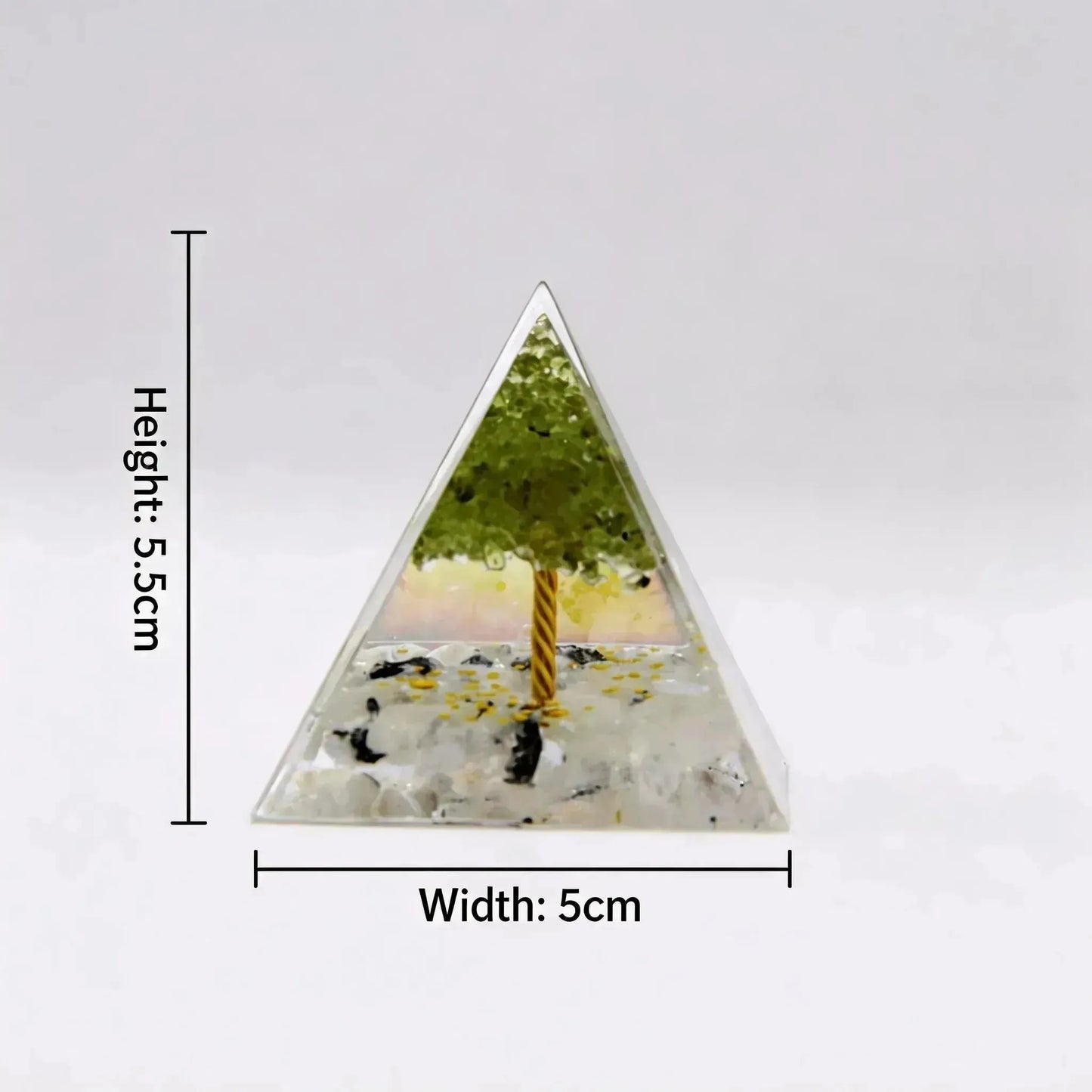 CHIGROVE Natural Peridot Tree of Life Orgone Pyramid | Healing Crystal for Calm & Spiritual Balance - ChiGrove