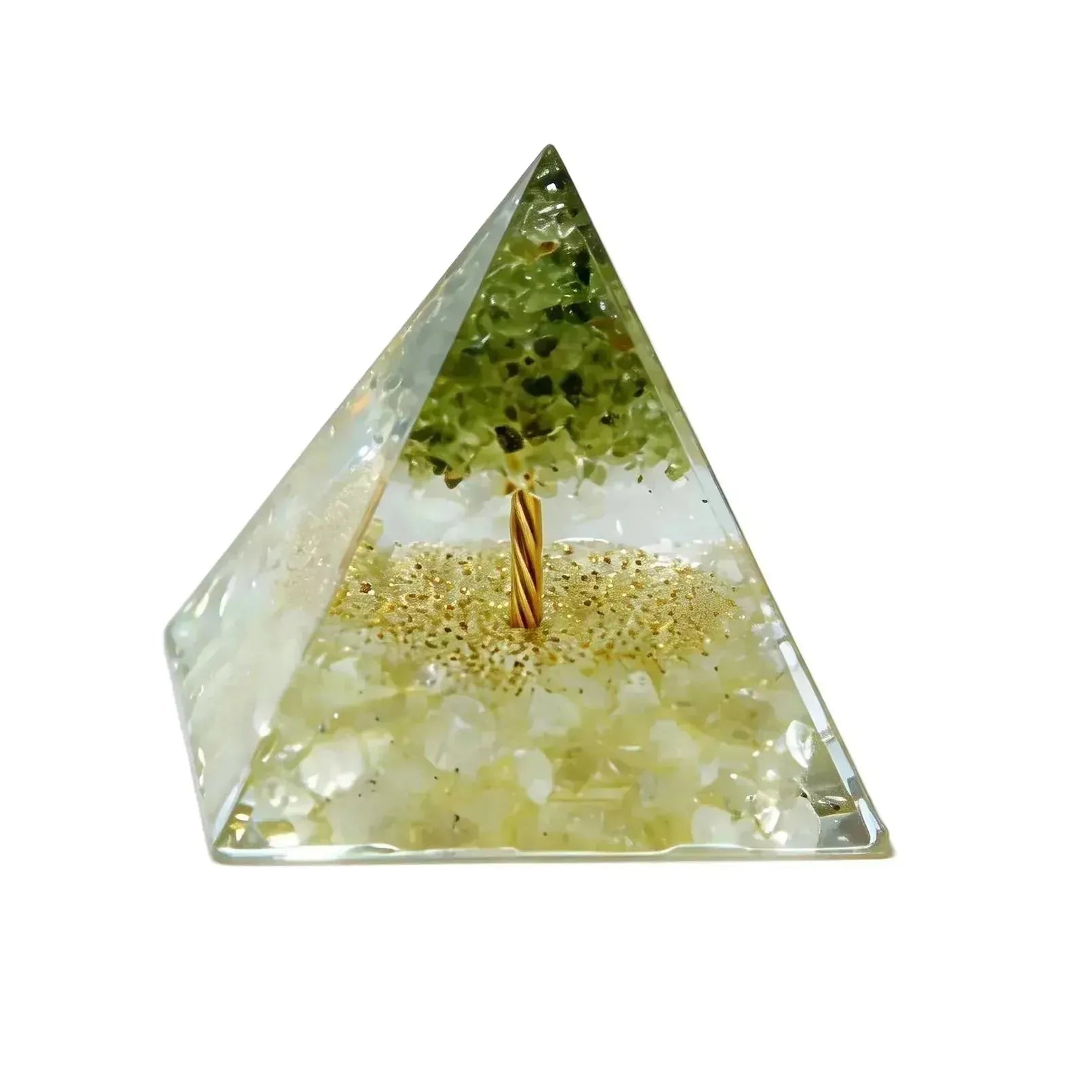 CHIGROVE Natural Peridot Tree of Life Pyramid | Healing Crystal for Calm & Spiritual Balance - ChiGrove