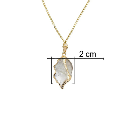 CHIGROVE Natural Raw Clear Quartz Crystal Necklace | Healing Jewelry for Women Daily Wear - ChiGrove