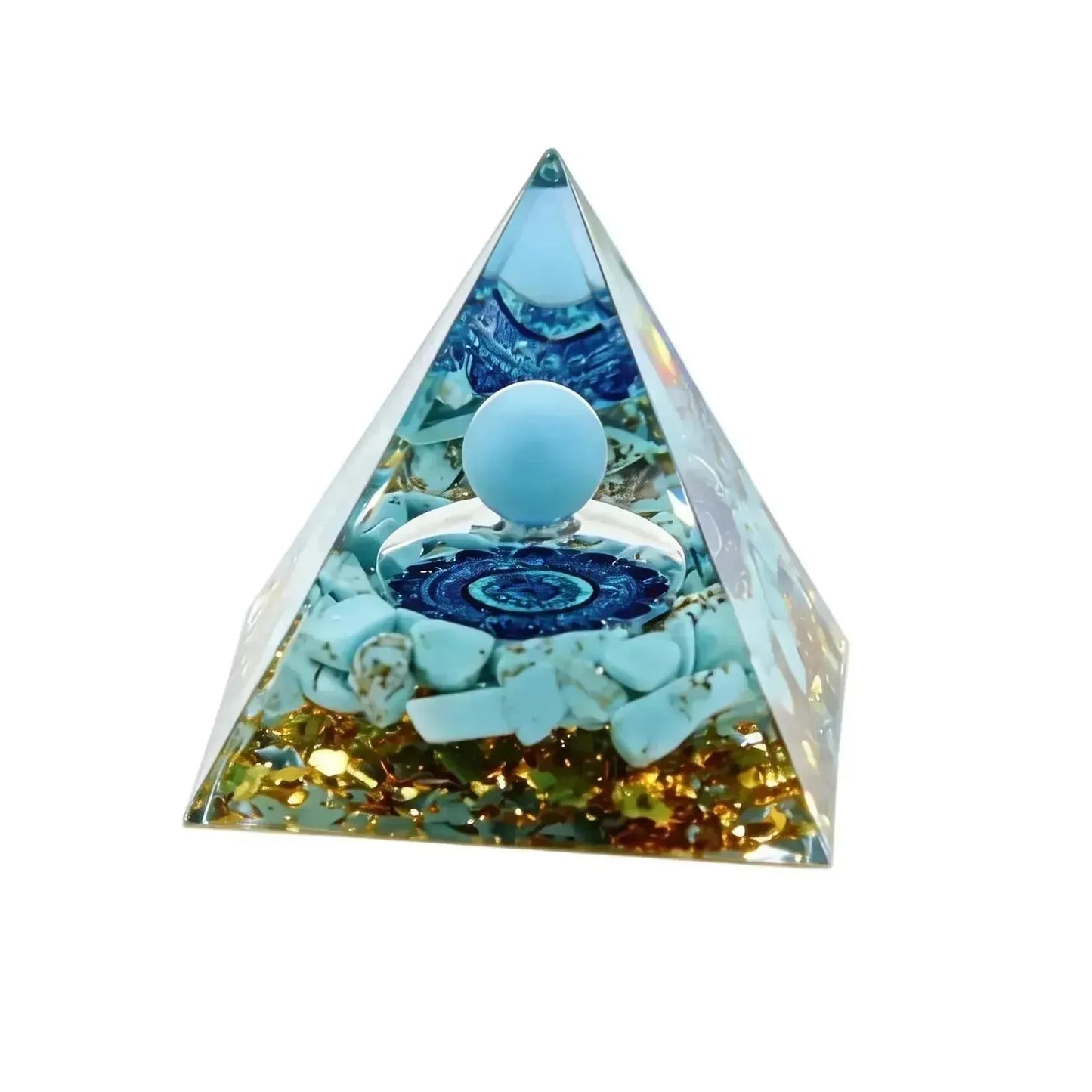 CHIGROVE Natural Turquoise Orgone Pyramid | Healing Crystal for Calm & Spiritual Balance - ChiGrove